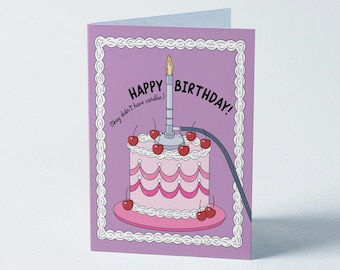 Bunsen Burner Birthday Cake Card | Science-themed birthday card for scientists