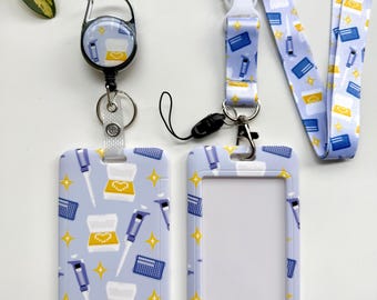 Micropipette Card Holder Set | Cute Molecular Biology Badge Reel, Lanyard, Card holder | Gift for Biochemist Medical Laboratory Technologist