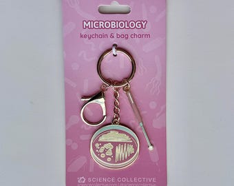 Petri Dish Keychain | Microbiology Keychain for Microbiologists and Laboratory Scientists