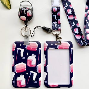 Set porta tessere per colture cellulari / Simpatico cordino per biologia cellulare, porta badge e porta tessere / Regalo per biologo cellulare