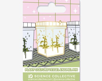 Pin esmaltado de recipiente para cultivo de plantas / Pin de biología vegetal
