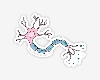 Neuronklistermärke | Rosa neurovetenskapsklistermärke för neuroforskare, neurologer och hjärnentusiaster