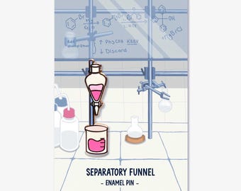 Separatory Funnel enamel pin | Cute chemistry pin gift for chemist organic chemistry