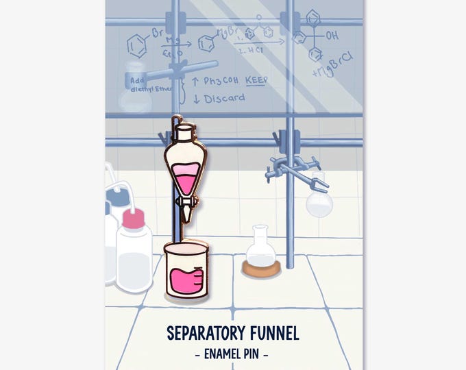 Separatory Funnel enamel pin | Cute chemistry pin gift for chemist organic chemistry
