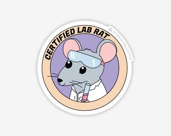 Pegatina de rata de laboratorio certificada