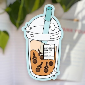 Sticker anti-boba en vinyle pour thé au lait | Immunologie, biologie moléculaire Cadeau pour étudiants, scientifiques de laboratoire et chercheurs