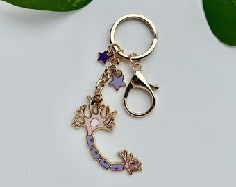 Neuron Keychain and Bag Charm | Neuroscience keychain for neuroscientists, neurologists, and brain enthusiasts