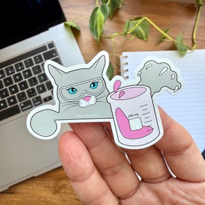 Chemistry Cat Vinyl Sticker | Cute sticker for chemist, chemistry student, organic chemistry
