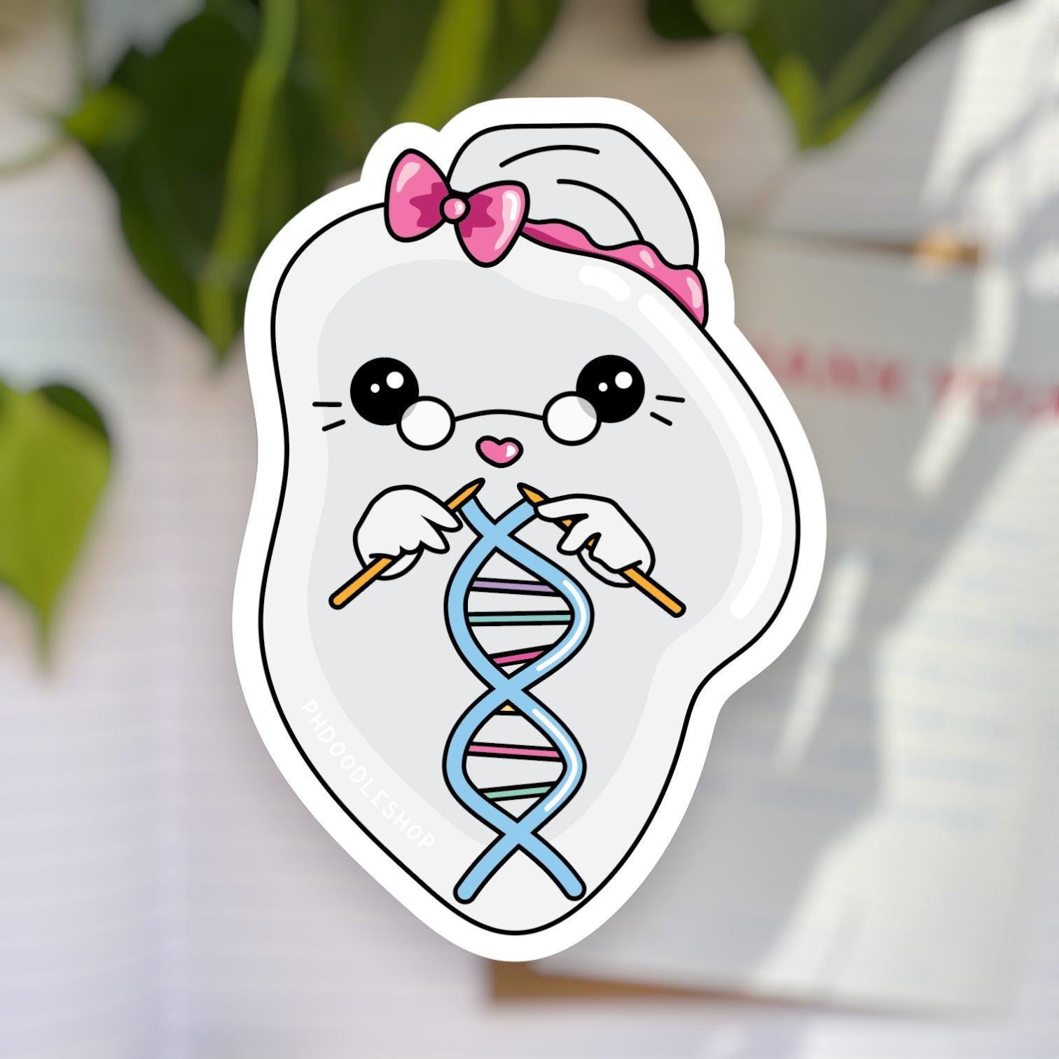 DNA Polymerase Vinyl Sticker | Molecular biology | Gift for PhD Graduate Students, Scientists & Researchers | Laptop, Notebook, Water Bottle