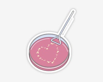 Petri Dish Heart Sticker | Microbiology Sticker for Microbiologists and Laboratory Scientists