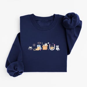 Physics Cats Sweatshirt | Geschenk für Physiker, Physiklehrer, Katzenliebhaber oder Studenten | Süßes Physik Sweatshirt für Frauen in MINT