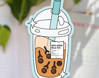 Anti-Boba Milchtee Vinyl Aufkleber | Molekularbiologie Geschenk für Studenten, Laborwissenschaftler & Forscher