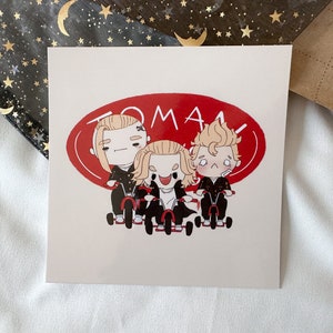 Tokyo Tricycle Gang Art Print || 5&quot; Square Anime Inspired TKYO RVNGR Art Print