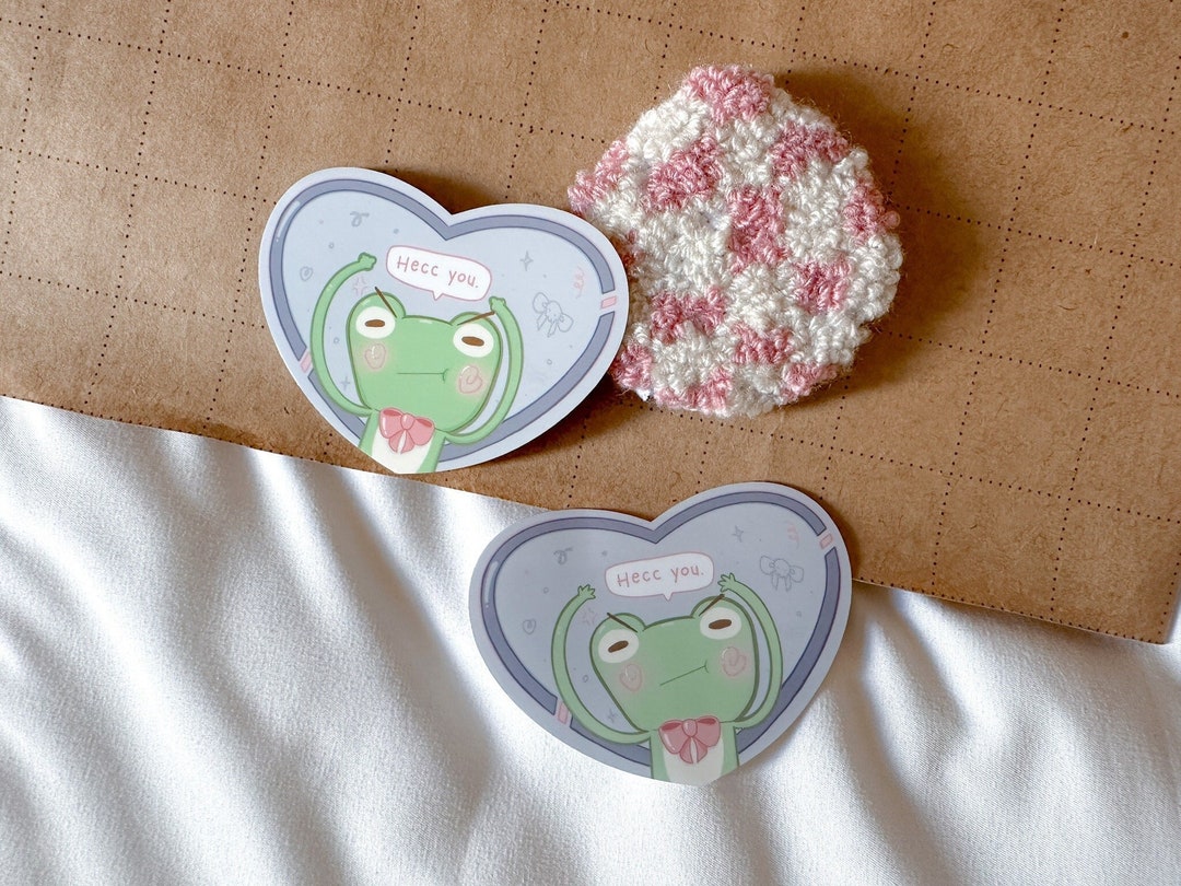 Hecc You Frog Sticker || Funny Frog Sticker | Die Cut Kawaii Cute ...