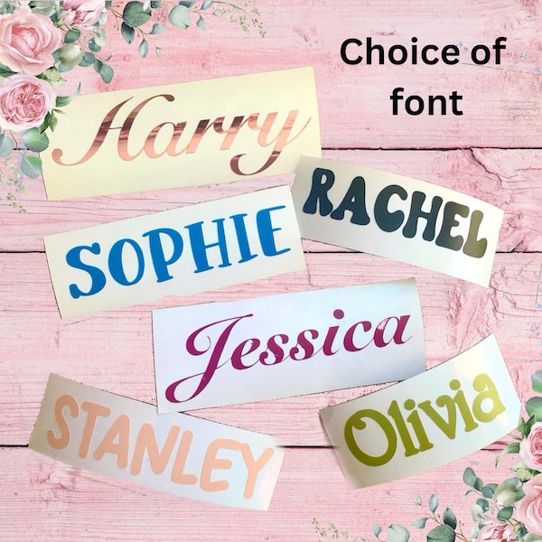 Personalised Vinyl Name Stickers, Water Bottle Decals, Wedding Favour, Custom Decals