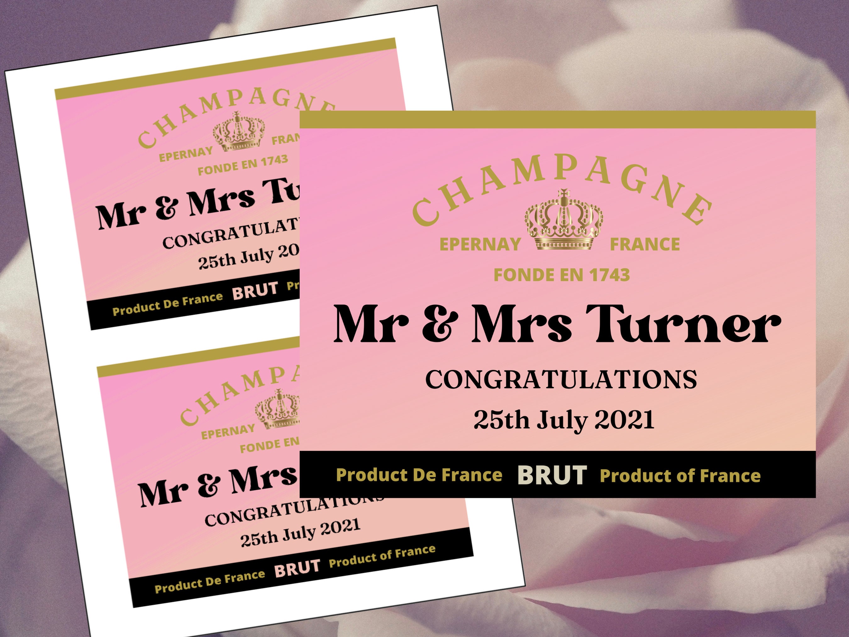 Personalised Champagne Bottle Labels Wine Bottle Stickers Etsy UK