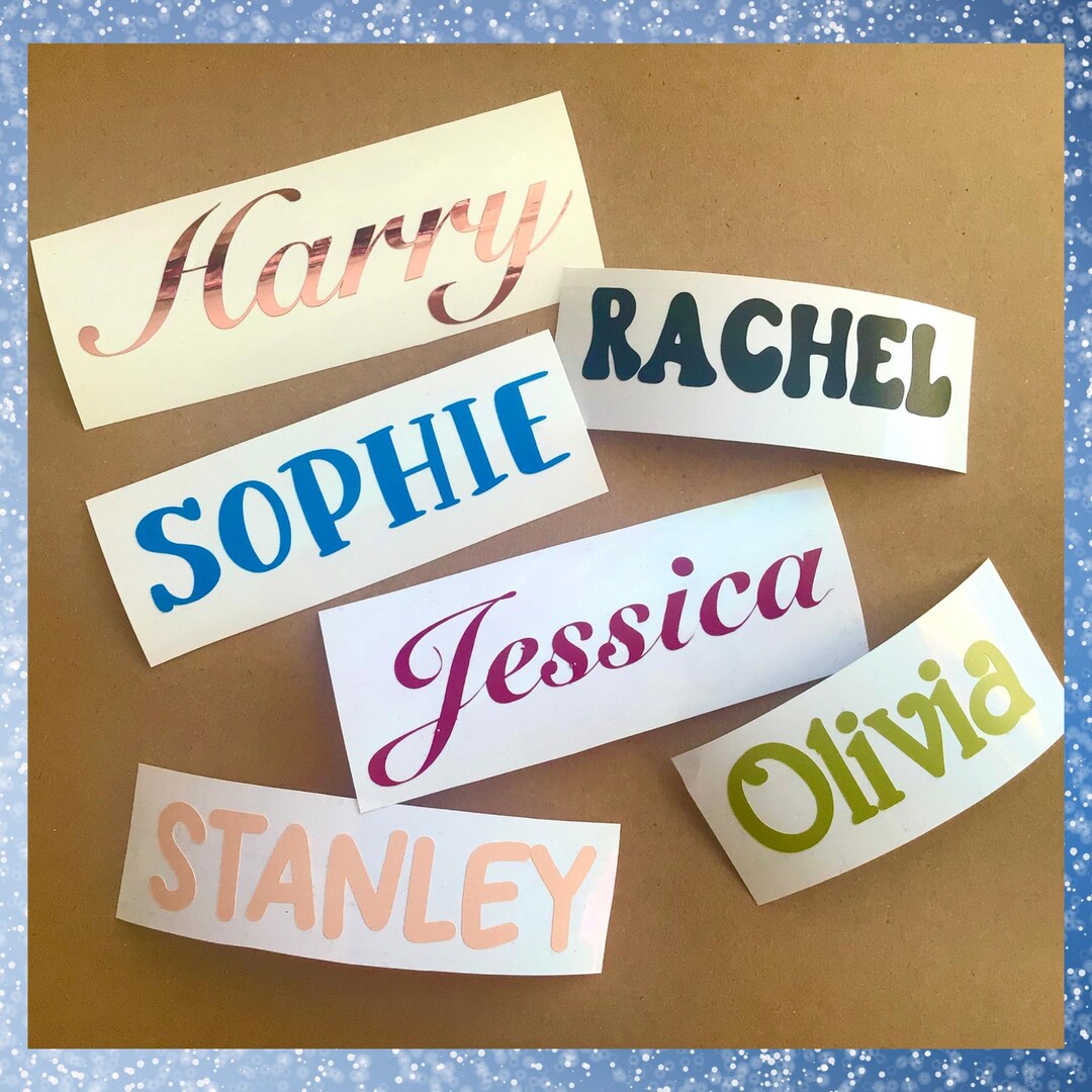 Labels Withe Name Personalised Vinyl Name Labels, Water Bottles, Wedding Decor, Wine ...