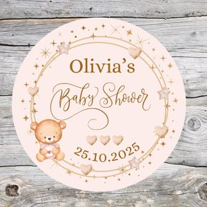 Baby shower stickers, personalised, baby shower favour stickers, sweet cone, gift bag labels, tags