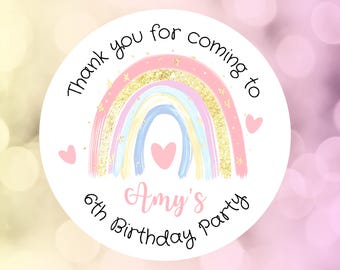 Personalised children’s party bag stickers, party, thank you stickers, birthday, sweet cones celebration  any message