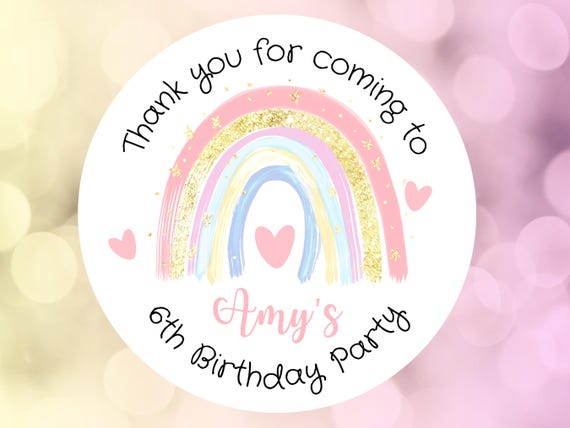 Personalised children’s party bag stickers, party, thank you stickers, birthday, sweet cones celebration  any message