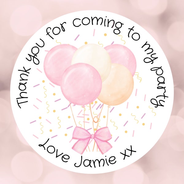 Personalised children’s party bag stickers, birthday party, sweet cone, thank you stickers