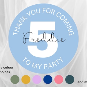 Personalised children’s party bag stickers, Name Age, thank you stickers, birthday, sweet cones Bag Labels