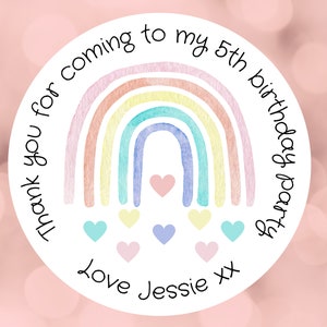 Personalised children’s party bag stickers, party, thank you stickers, anniversary, marriage celebration  any message