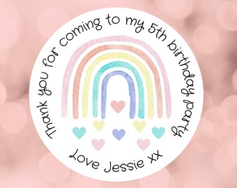 Personalised children’s party bag stickers, party, thank you stickers, anniversary, marriage celebration  any message
