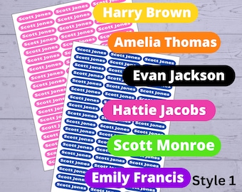 Customised name labels, Stickers personalised water resistant  stickers, for childrens lunch boxes, water bottles, kids school, tags