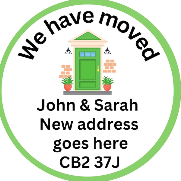 New Address Stickers Etsy UK