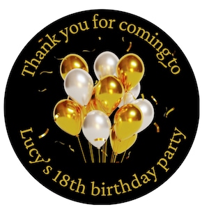 Personalised  birthday party stickers, party, thank you stickers