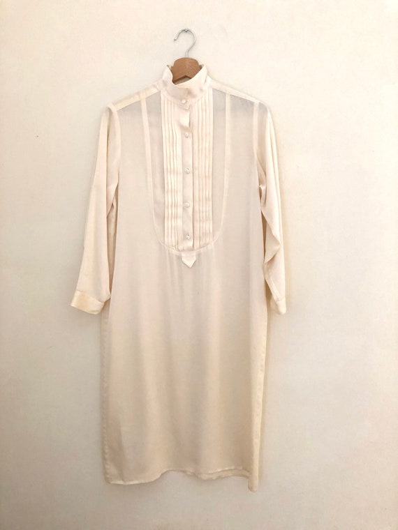 So Chic - 80s Silk Shift Dress / Shirtdress - image 1