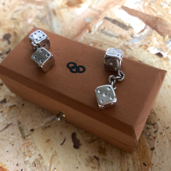 Rockin' Vintage Harrods Sterling Silver Dice Cufflinks