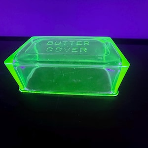 Uranium Glass Butter Cover