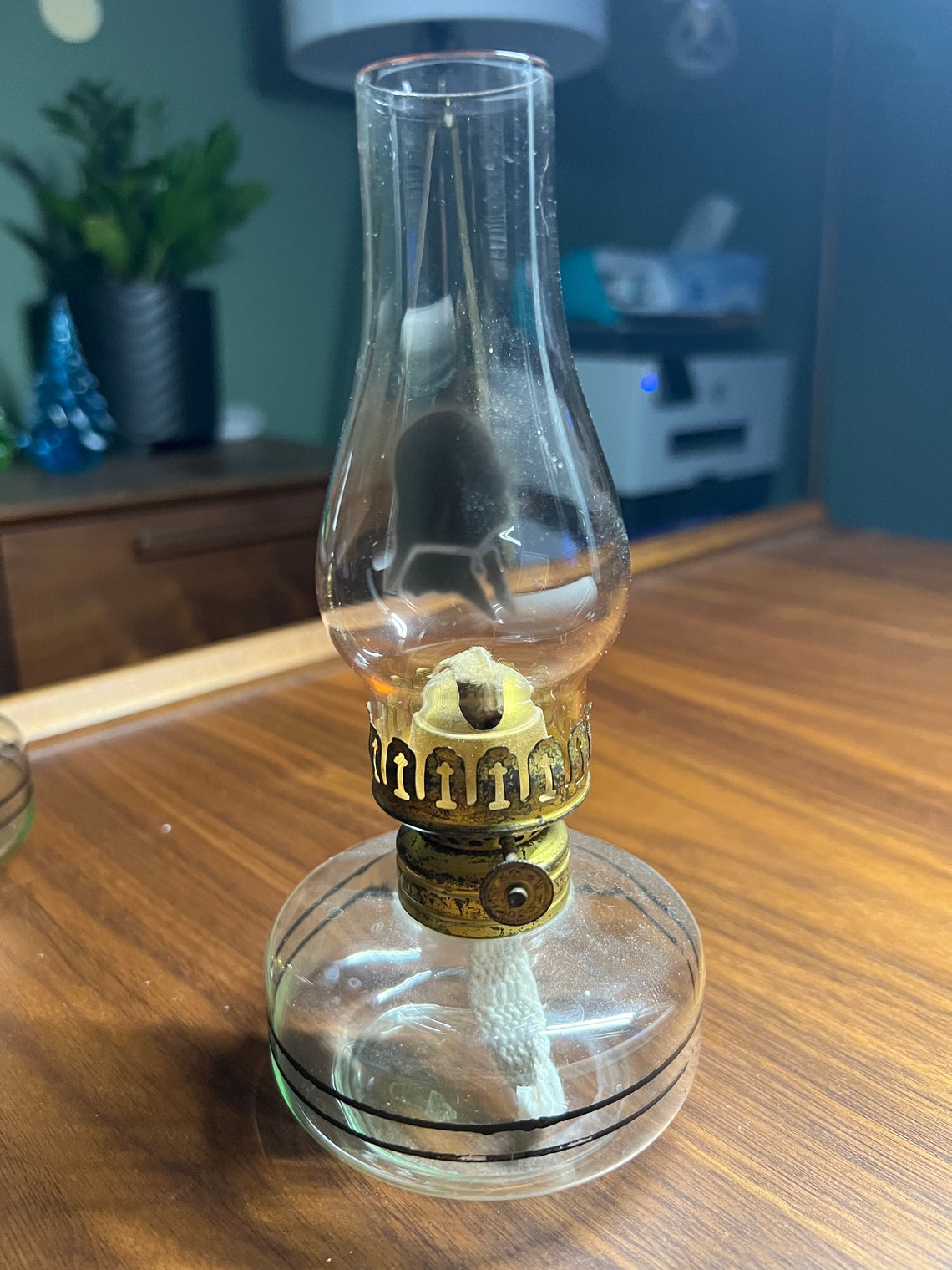 Pair of and Martha Washington Uranium Glass Oil Lamps Etsy