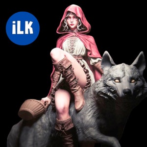 Little Red Riding Hood and Wolf 3D Diorama, Captivating Design for Collectors