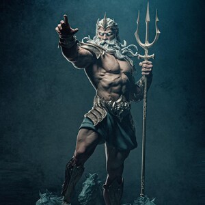 Poseidon, God of the Sea Resin Figure, 12K Quality Scalpture
