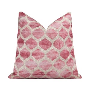 Pink Cream Watercolor Pillow Cover,  Pink Throw Pillow Cover 18x18, 20x20, 22x22, 24x24, 26x26, Lumbar