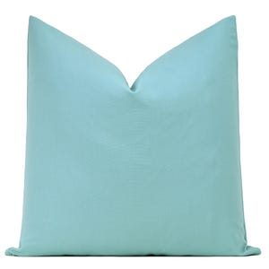 Bedford: Robin's Egg Throw Pillow Cover | Blue Decorative Pillow Sham | Solid Cushion Case |