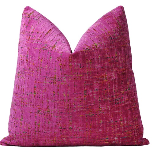 Fuchsia Velvet Pillow Cover Berry Pink Throw Pillow Cover Etsy