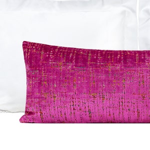 XL Lumbar Pillow Cover With Insert, Fuchsia Extra Long Lumbar