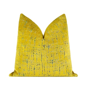 Citrine Velvet Pillow Cover| Designer Throw Pillow Cover | Textured Velvet Pillow Cover 20x20, 22x22, 24x24, 26x26, XL Lumbar 14x48