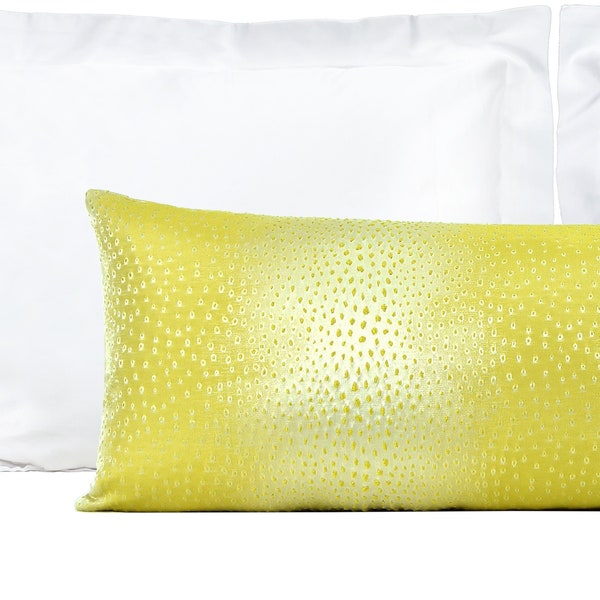 XL Lumbar Pillow Cover, Chartreuse Ombre Extra Long Lumbar Pillow Cover, Acid Green Lizard Print XL Lumbar Pillow Cover 14x36, 14x48