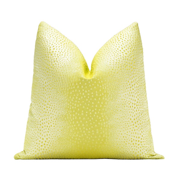 Chartreuse Ombre Pillow Cover, Acid Green Lizard Print Throw Pillow Cover 18x18, 20x20, 22x22, 24x24, 26x26, XL Lumbar