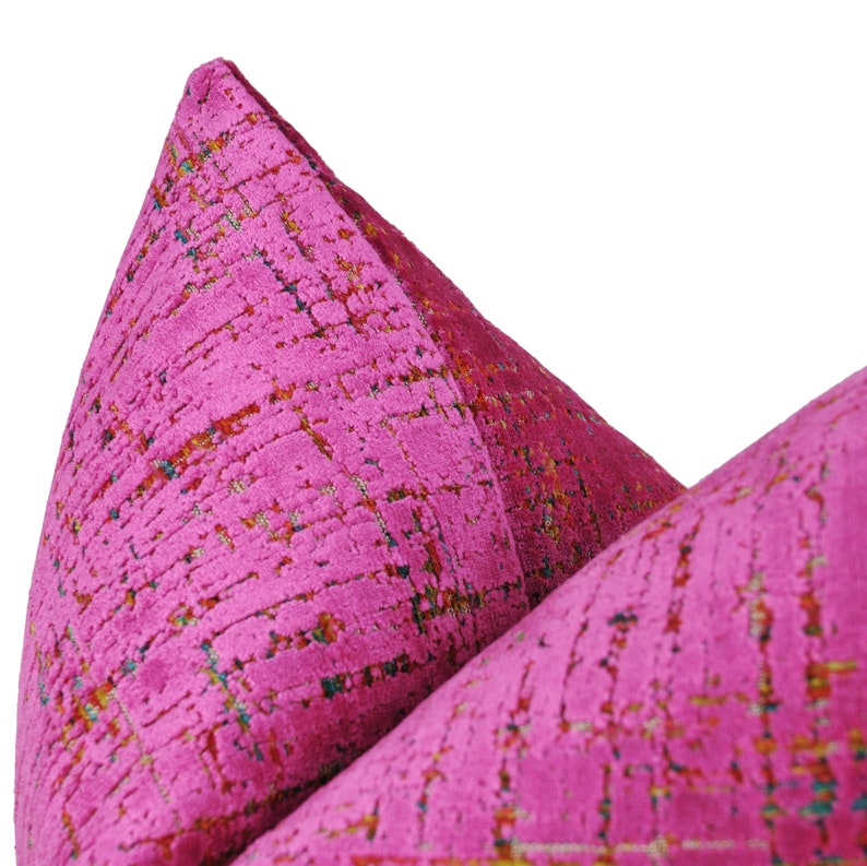 Fuchsia Velvet Pillow Cover Berry Pink Throw Pillow Cover Etsy