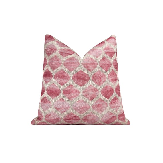 Set Of 2 Embroidered Decorative Pillows, Inserts & Covers, Accent Pillows,  Throw Pillows With Cushion Inserts Included 18X18 (Pink)