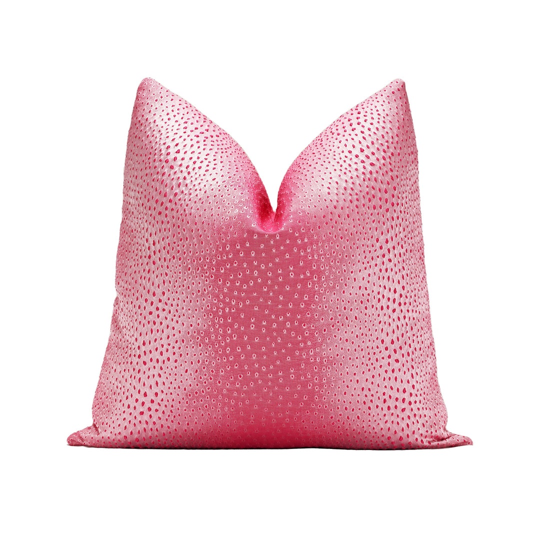 Fuchsia Pink Pillow Cover Lizard Print Throw Pillow Cover Etsy