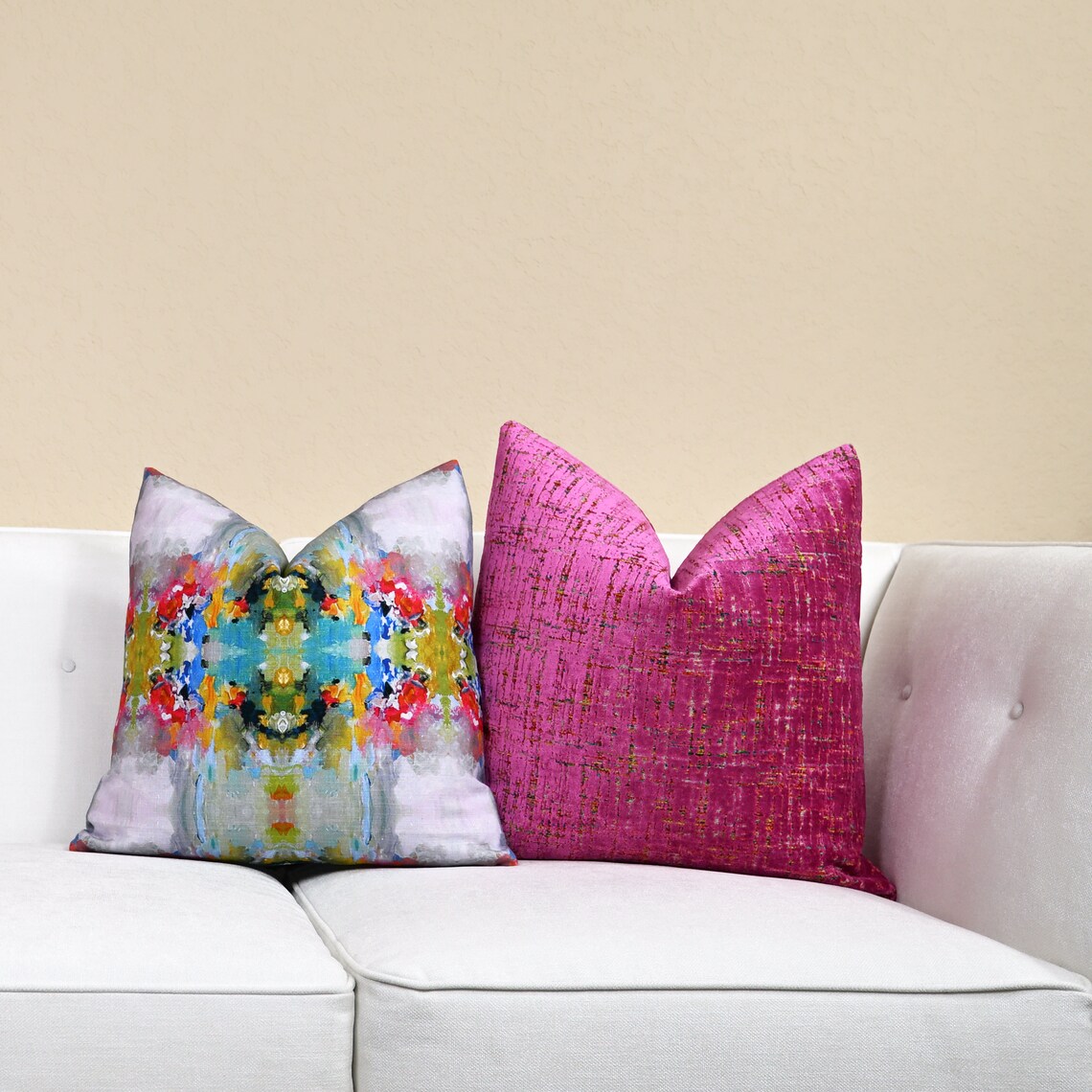 Fuchsia Velvet Pillow Cover Berry Pink Throw Pillow Cover Etsy