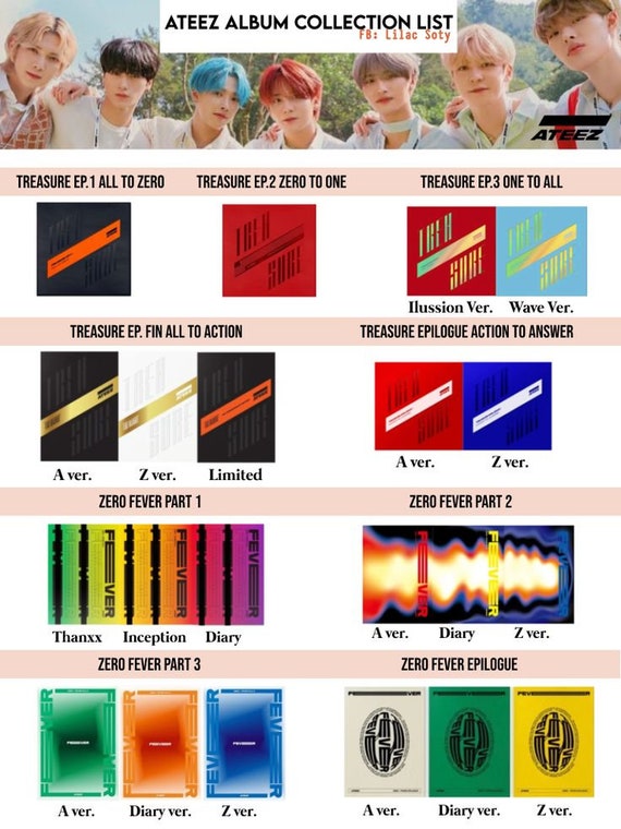 Official Ateez Photocards and Albums Kpop