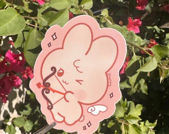 Cupid Bunny Sticker | Waterproof, cute stickers, laptop, journal, planners, phone case, water